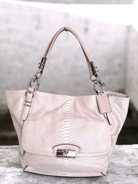 🆕 Coach Kristin Python Large Tote Shoulder Bag Snakeskin